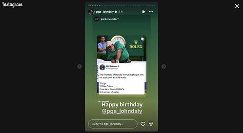 Still taken from John Daly's Instagram Story_Image Source: Instagram/@pga_johndaly