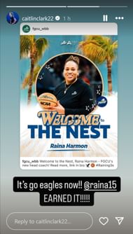 Caitlin Clark's IG story