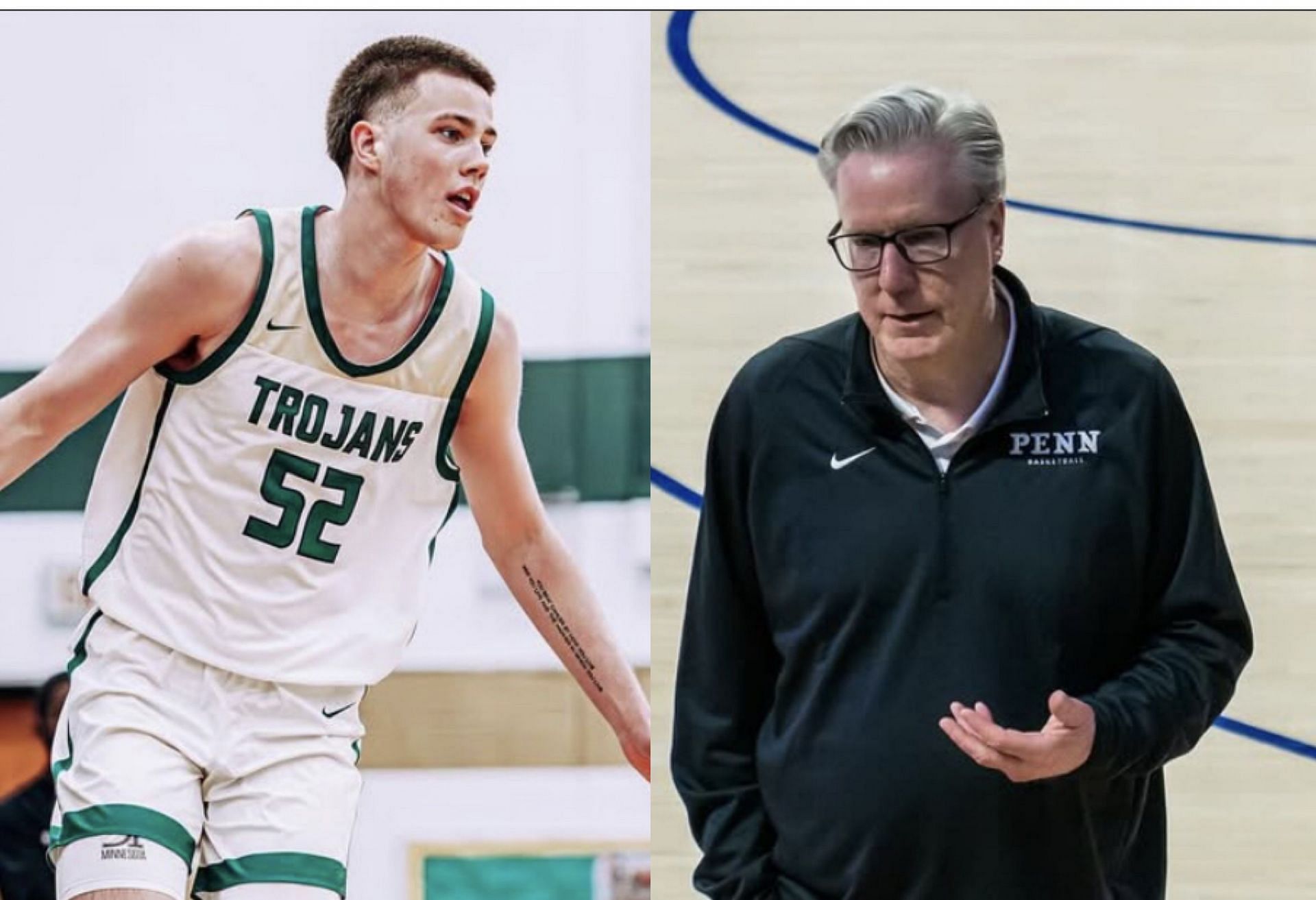 Jack McCaffery and dad Fran McCaffery on IG. Image via @sniperj22 and @pennmbb