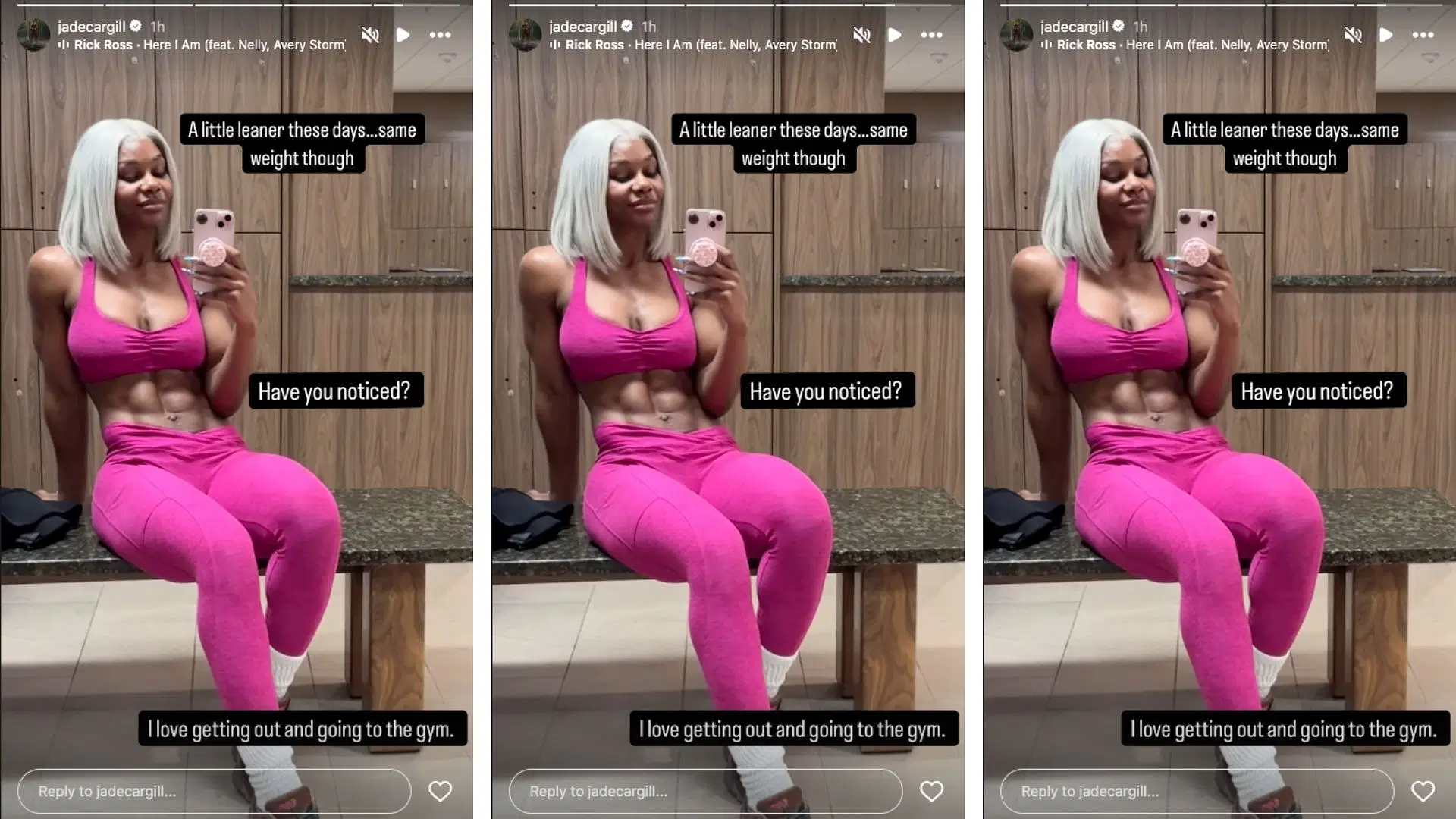 Cargill showed off her physique today on social media. [Image credit: Jade Cargill on Instagram]