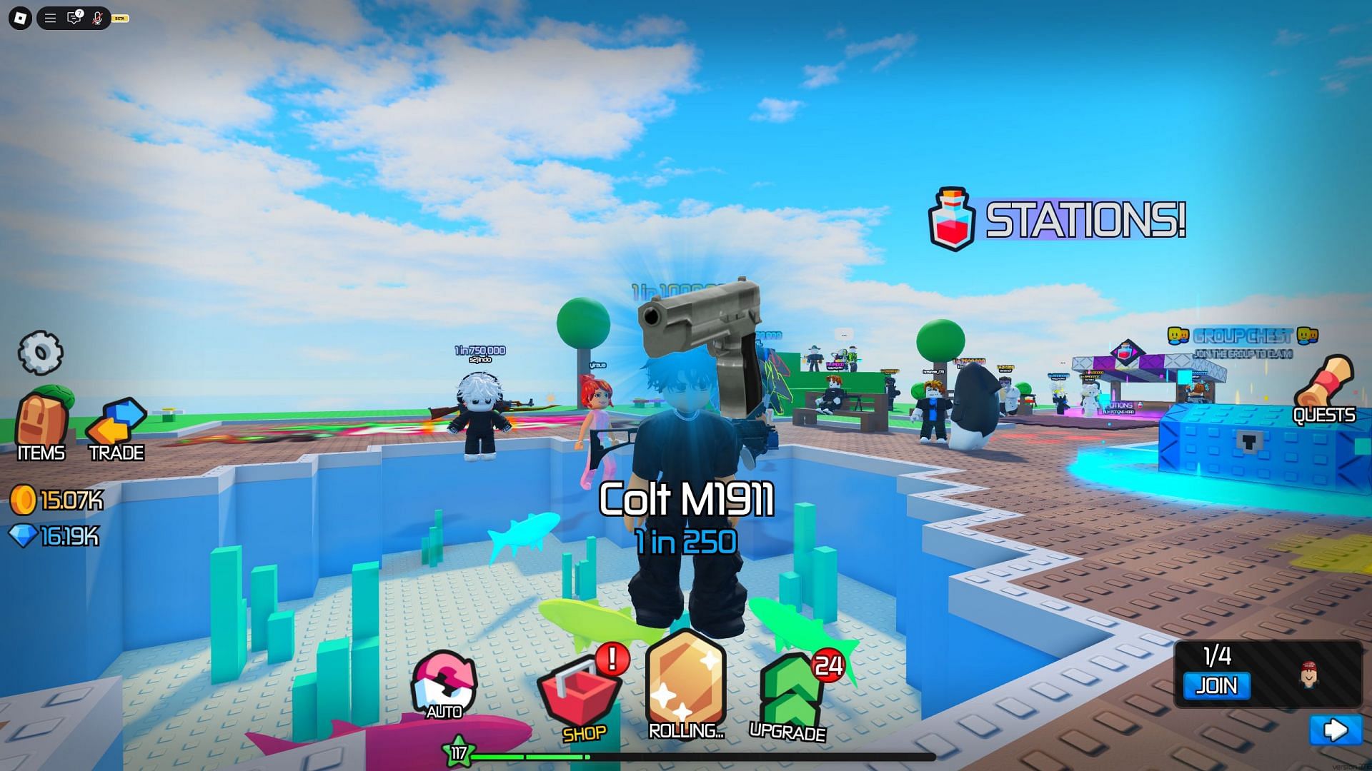 The spawn point and AFK area in Zombies RNG (Image via Roblox)