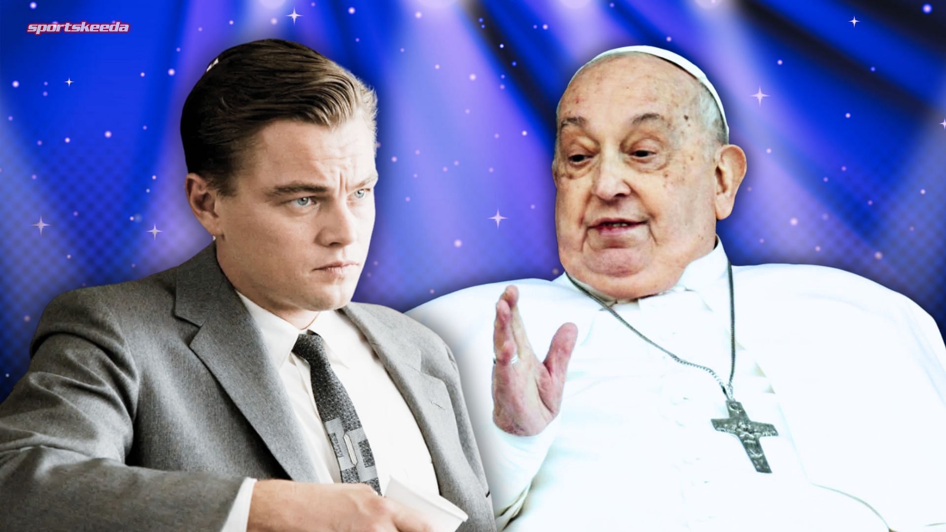 An image of Leonardo DiCaprio and Pope Francis (Custom cover edited by Sportskeeda, Original Image [Paramount Pictures])