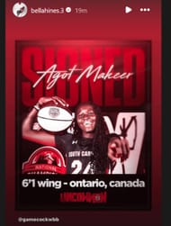 Bella Hines shows support for Team World teammate Agot Makeer after she signs with South Carolina (Source: IG/ bellahines.3)