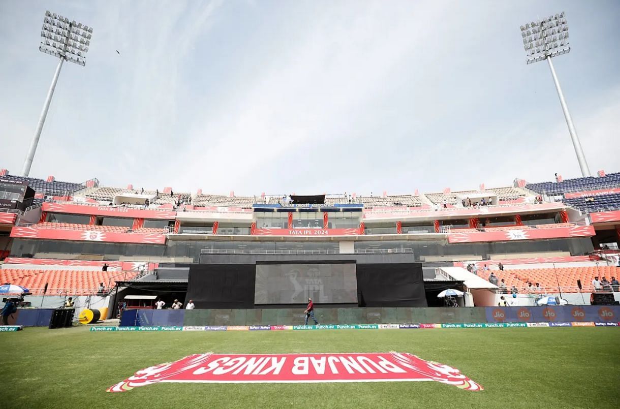 General view of Mullanpur Stadium with PBKS banner [Getty Images]