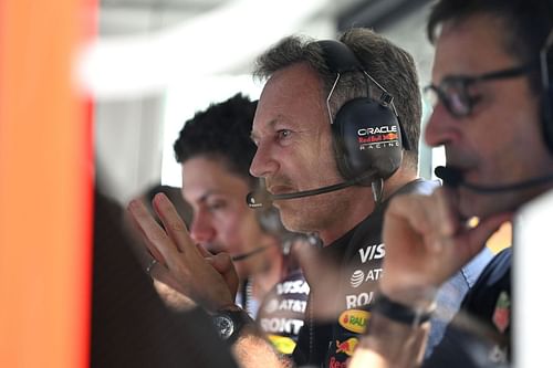 Christian Horner on the pit wall during the F1 Grand Prix of Saudi Arabia- Source: Getty
