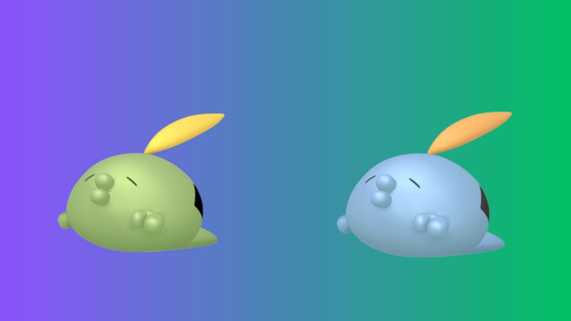 Gulpin and its Shiny form in Pokemon GO (Image via The Pokemon Company)