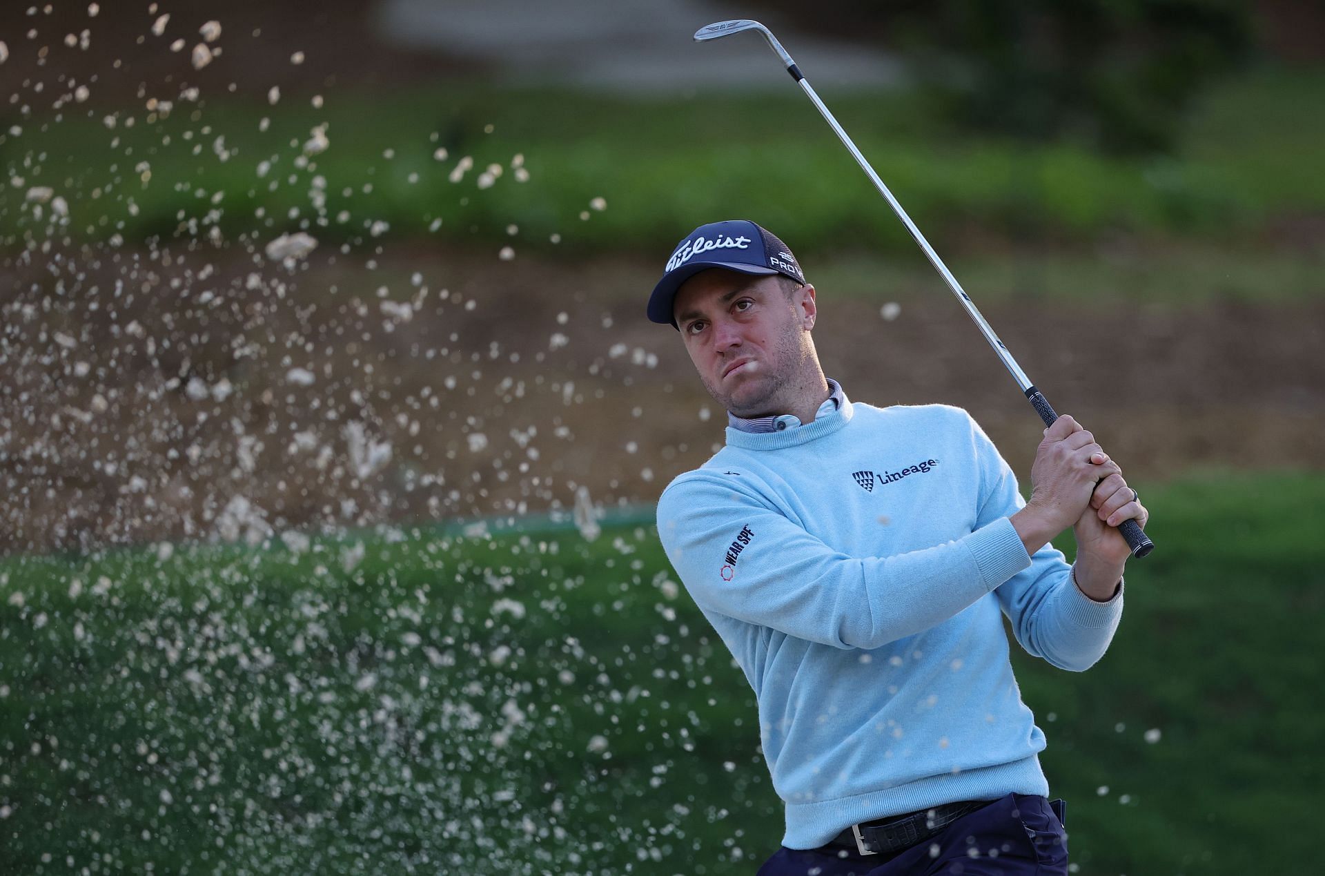 Justin Thomas practicing ahead of the RBC Heritage 2025 (via Getty)