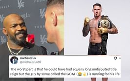 "GOAT is running for his life" - Fans rally against Jon Jones as Tom Aspinall officially becomes longest reigning interim champion in UFC history