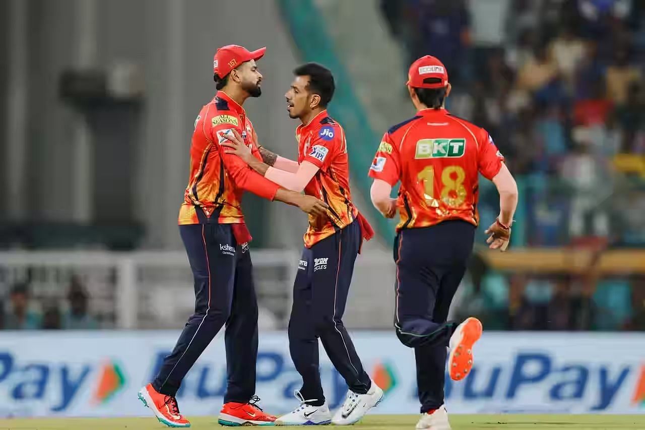 Yuzvendra Chahal (center) bowled only one over in PBKS&#039; previous game against CSK. [P/C: iplt20.com]