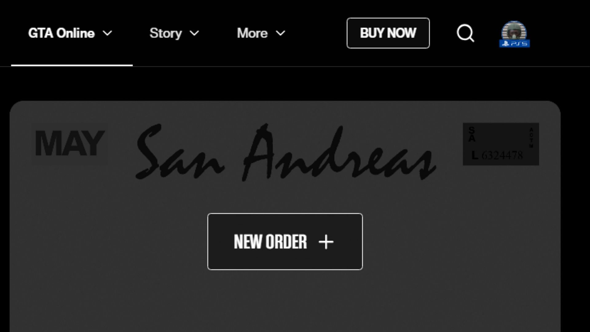 Click the icon next to the magnifying glass to check the selected account and platform or to toggle between characters and accounts (Image via Rockstar Games)