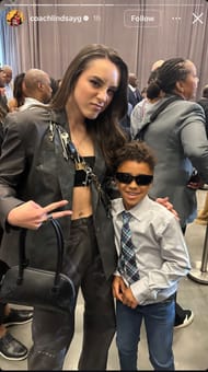 Lindsay Gottlieb's son Jordan is photographed with WNBA star Nika Muhl