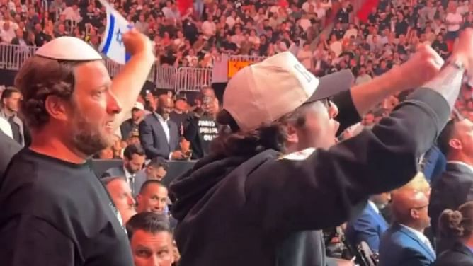 Nina-Marie Daniele films Dave Portnoy losing it as Jean Silva and Bryce Mitchell locked horns at UFC 314