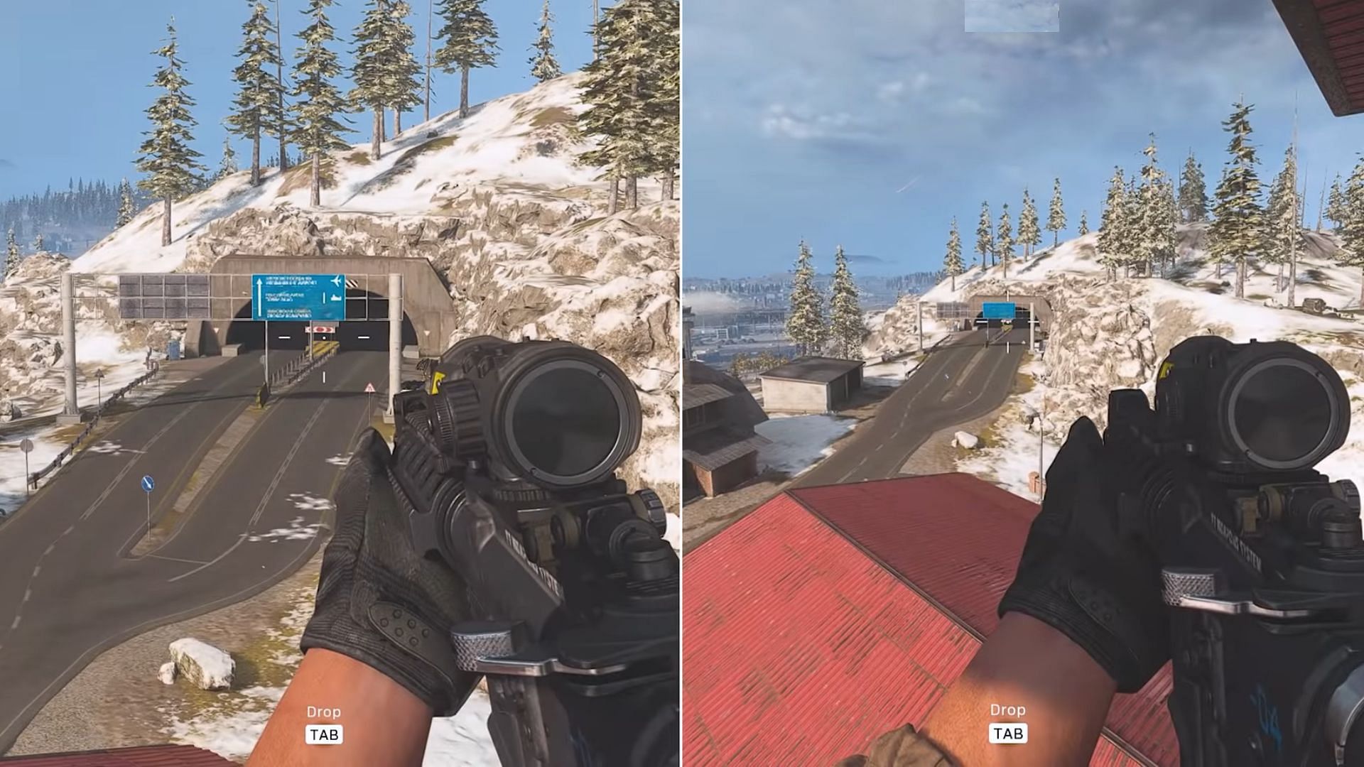 FOV comparison in Verdansk Warzone (Image via Activision)