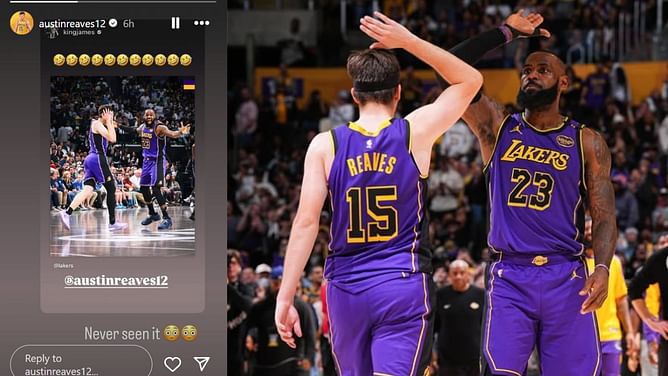 Austin Reaves drops hyped 3-word reaction to LeBron James celebrating electric dunk
