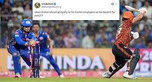 "Showing loyalty to his former employers" - Fans react sarcastically as Ishan Kishan departs for a single-digit score in MI vs SRH IPL 2025 clash