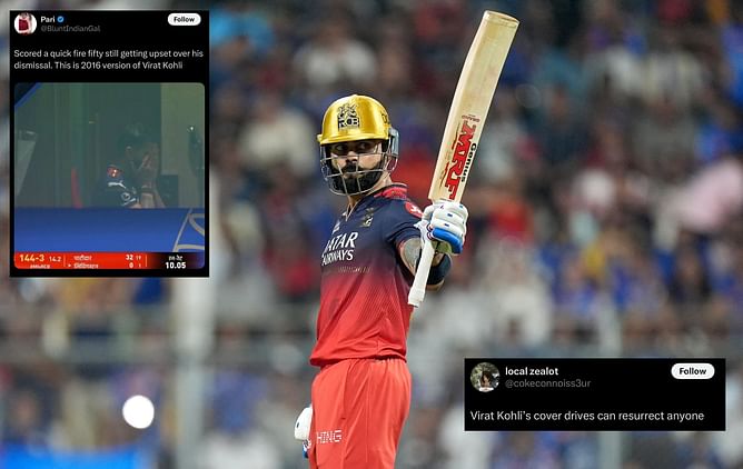 "This is 2016 version of Virat Kohli" - Fans react to RCB star's stunning 67-run knock in IPL 2025 match vs MI