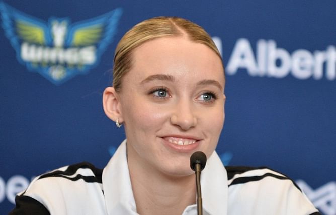Paige Bueckers' debut in Wings jersey with slick back bun hairstyle has fans hyped up: "ROTY incoming"