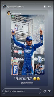 Kyle Larson's Instagram story - Source: @kylelarsonracin via @loganpaul on IG
