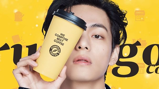 “The contract is still going strong”- Fans react to latest Compose Coffee Instagram post featuring BTS’ Taehyung