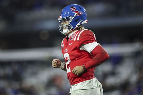 Jaxson Dart during Duke v Ole Miss - TaxSlayer Gator Bowl - Source: Getty