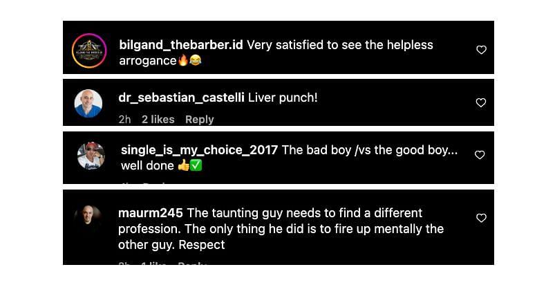 Screenshot of comments. [ONE Championship/Instagram]