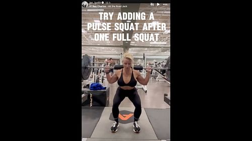 Screenshot of Cordeiro's Instagram Story (Images from- Instagram.com/@jac_lynfit IG Stories)