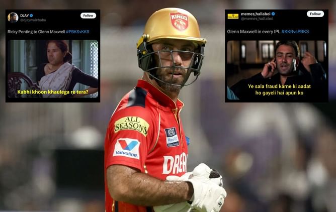 "Unreal decline" - Fans react to Glenn Maxwell's flop show with the bat in KKR vs PBKS IPL 2025 match
