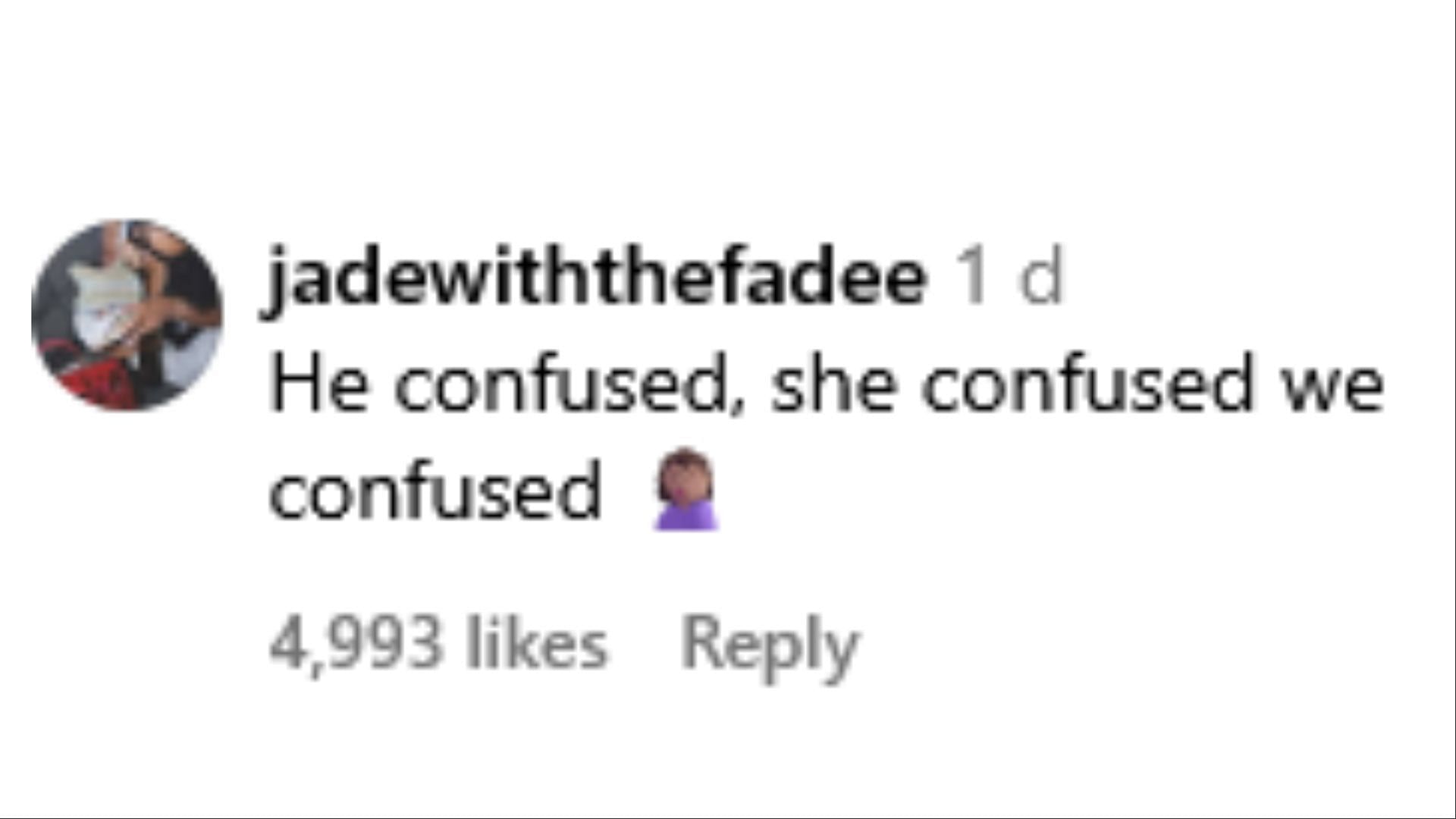 Netizens reacted to the couple&#039;s video (Image via Instagram / @jadewiththefadee)