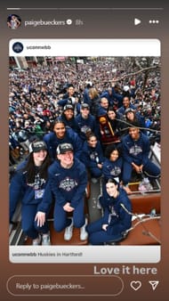 Paige Bueckers reacts to UConn Huskies' post | via @paigebueckers/ig