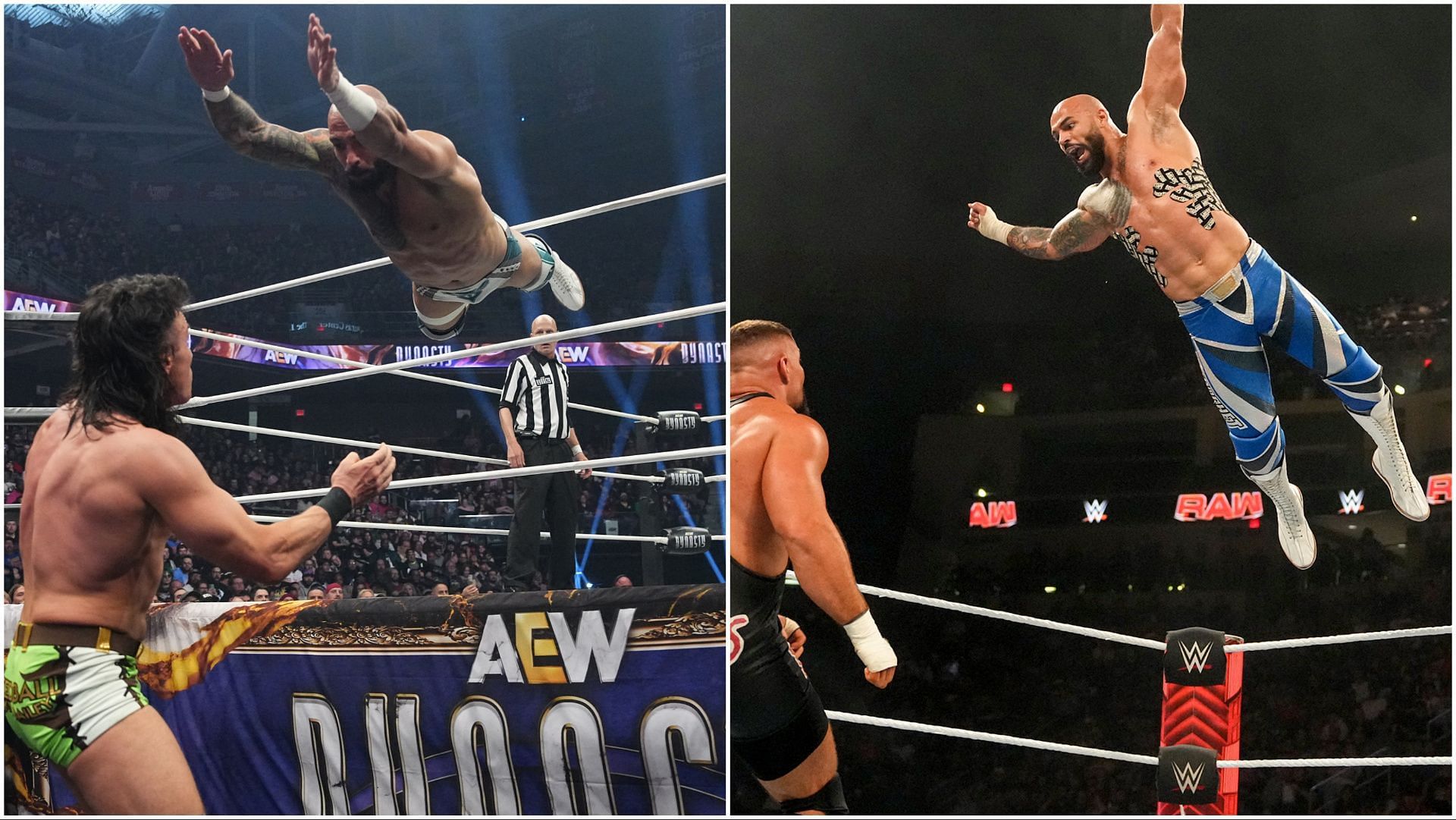 Ricochet in action for AEW and WWE