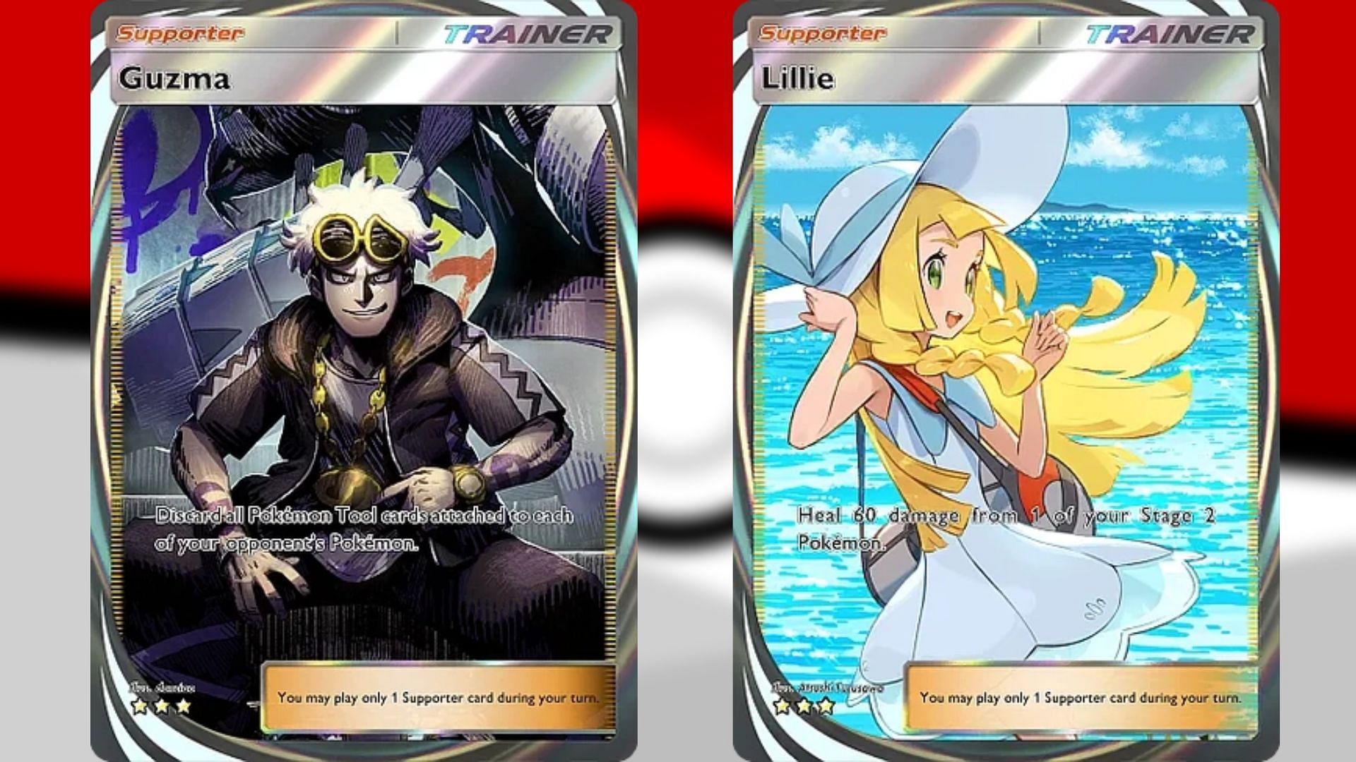 Three-star immersive Guzma and Lillie in Celestic Guardians (Image via TPC)