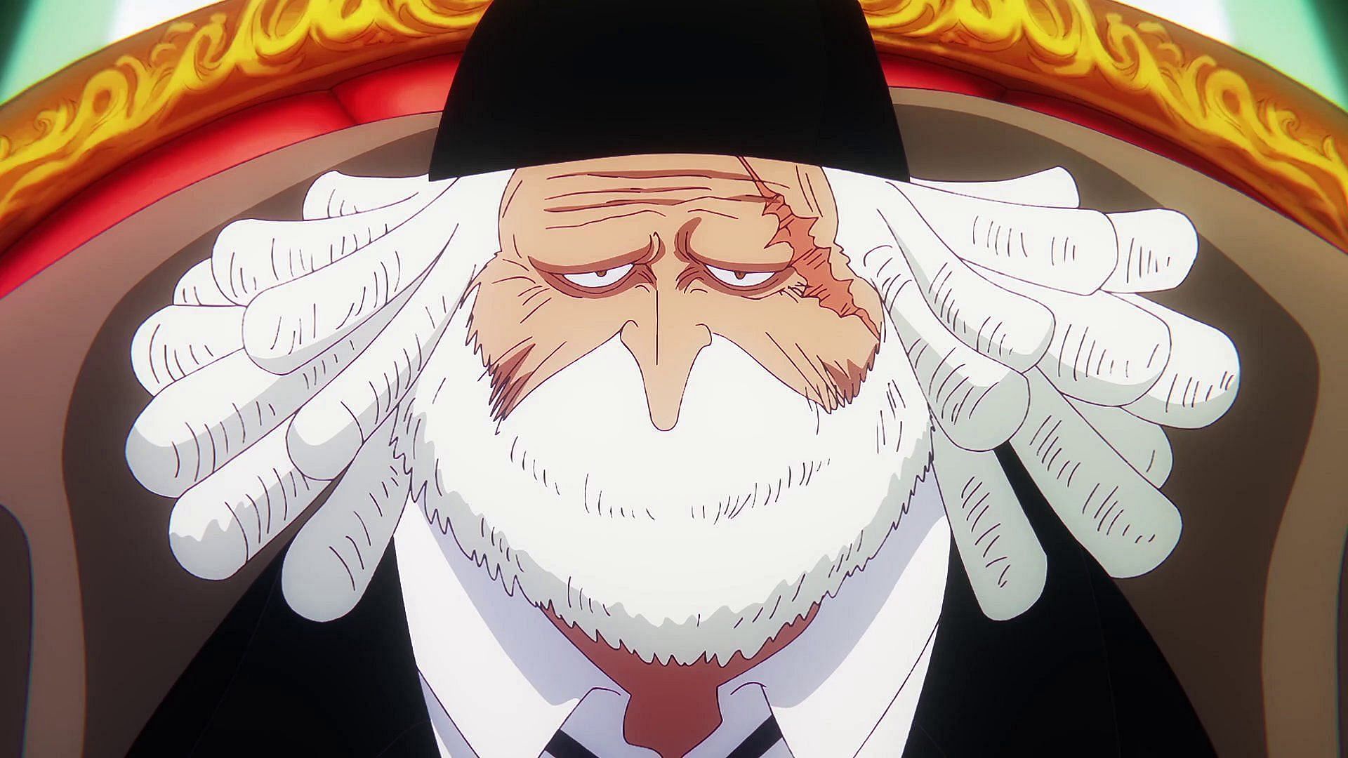 Saint Jaygarcia Saturn seemingly makes his move in One Piece episode 1128 (Image via Toei Animation)