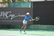 Maaya Rajeshwaran in action ahead of the 2025 Billie Jean King Cup (Image credits: Billie Jean King Cup's PR Team)