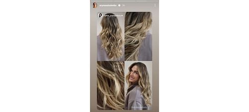 Screengrab of Aryna Sabalenka's Instagram stories (@arynasabalenka)
