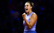 Aryna Sabalenka in action against Jasmine Paolini of Italy in the semi-final on Day 6 of the Porsche Tennis Grand Prix. Source: Getty