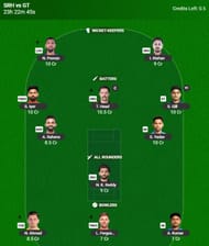 Best IPL 2025 Fantasy Team for Match 19 - SRH vs GT