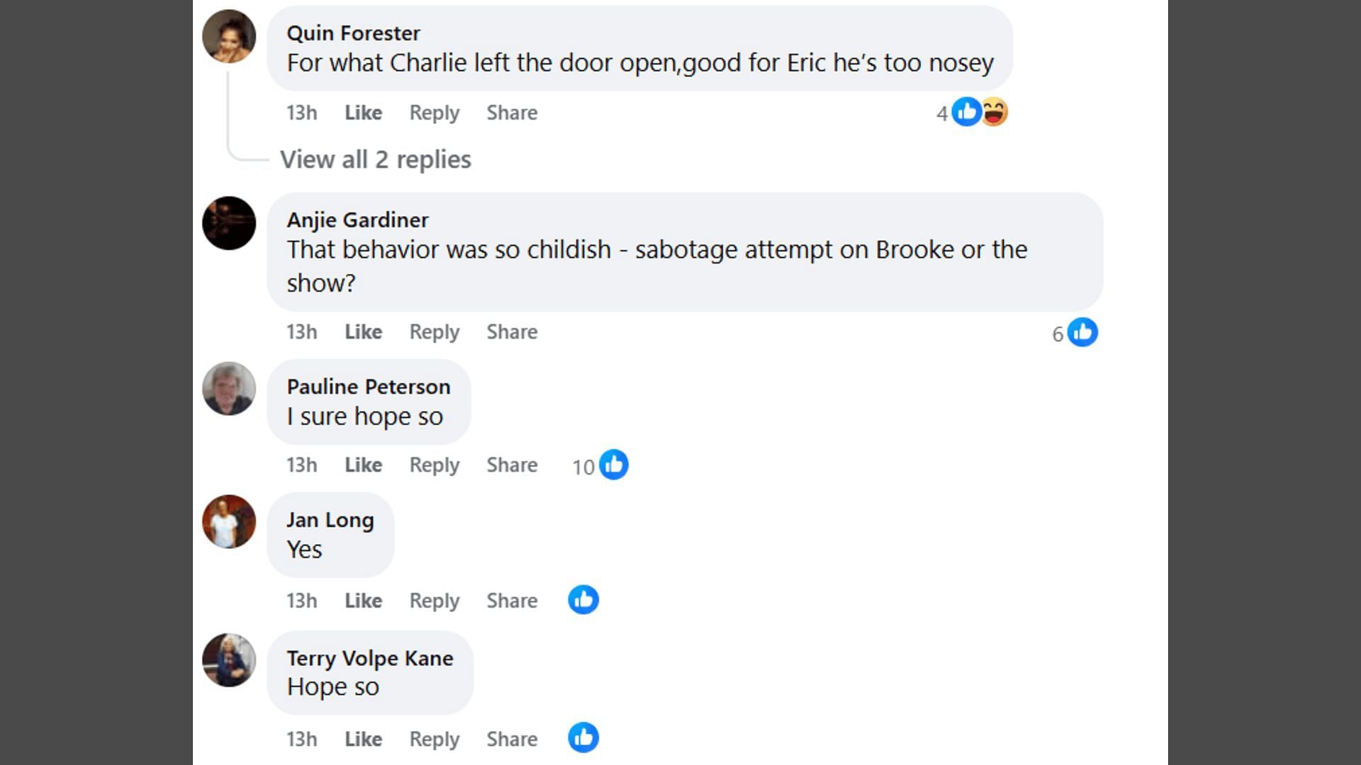 Fans voice their opinions about Taylor (Image via Facebook/The Bold and the Beautiful)
