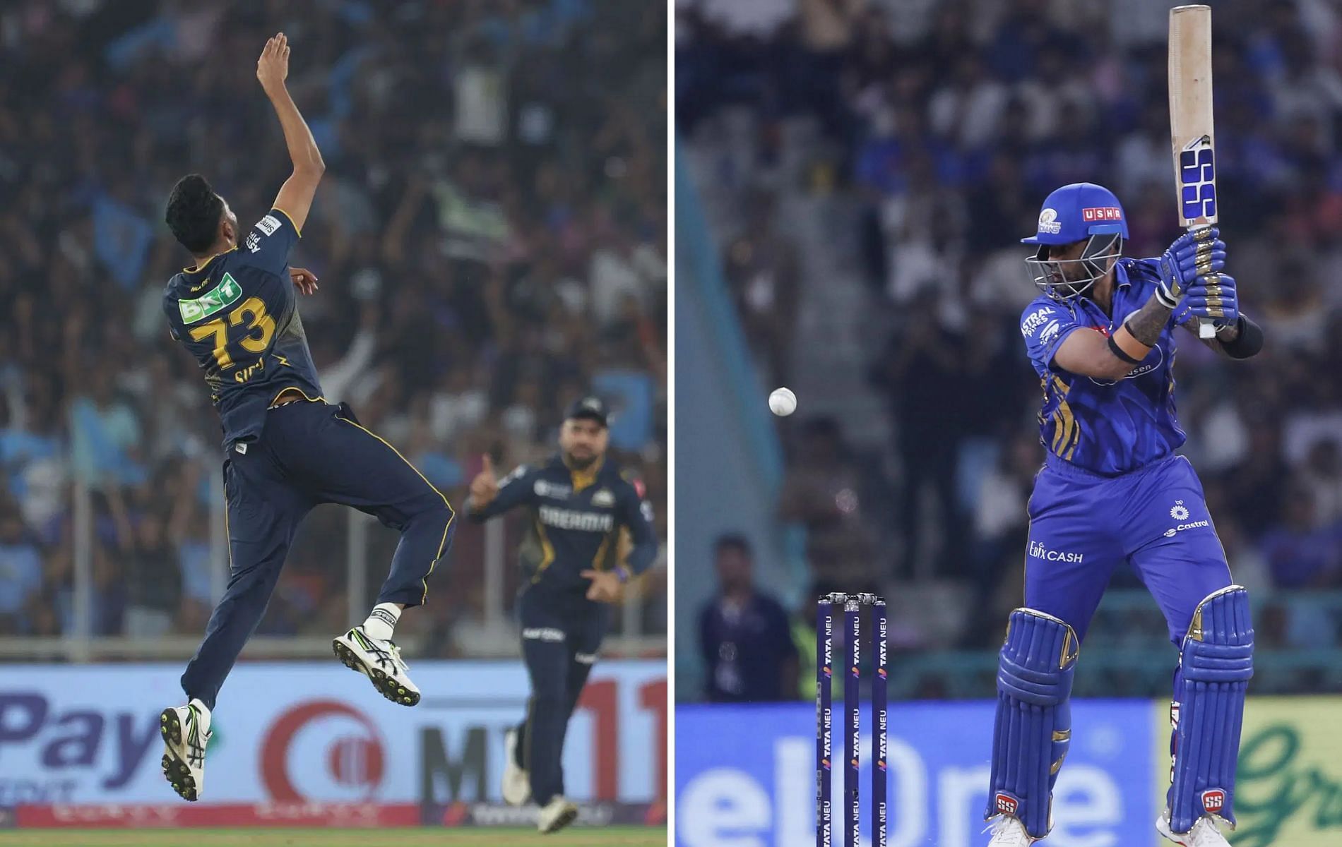 Mohammed Siraj (L) and Suryakumar Yadav (R) starred with ball and bat in the second week of IPL 2025 [Credit: Getty]