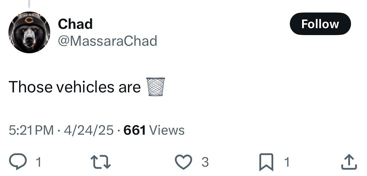 An X user calls Cybertrucks trash