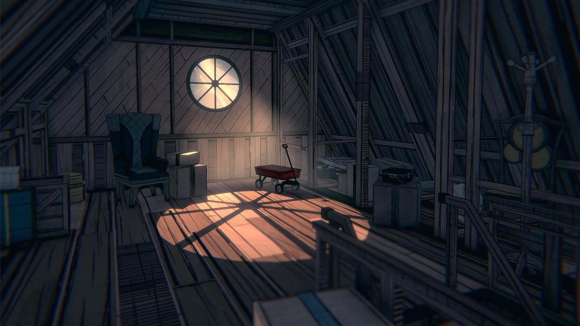 A still from Blue Prince