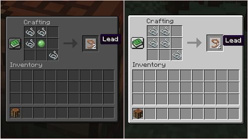 Lead will no longer require a slime ball. (Image via Sportskeeda Gaming || Mojang Studios)