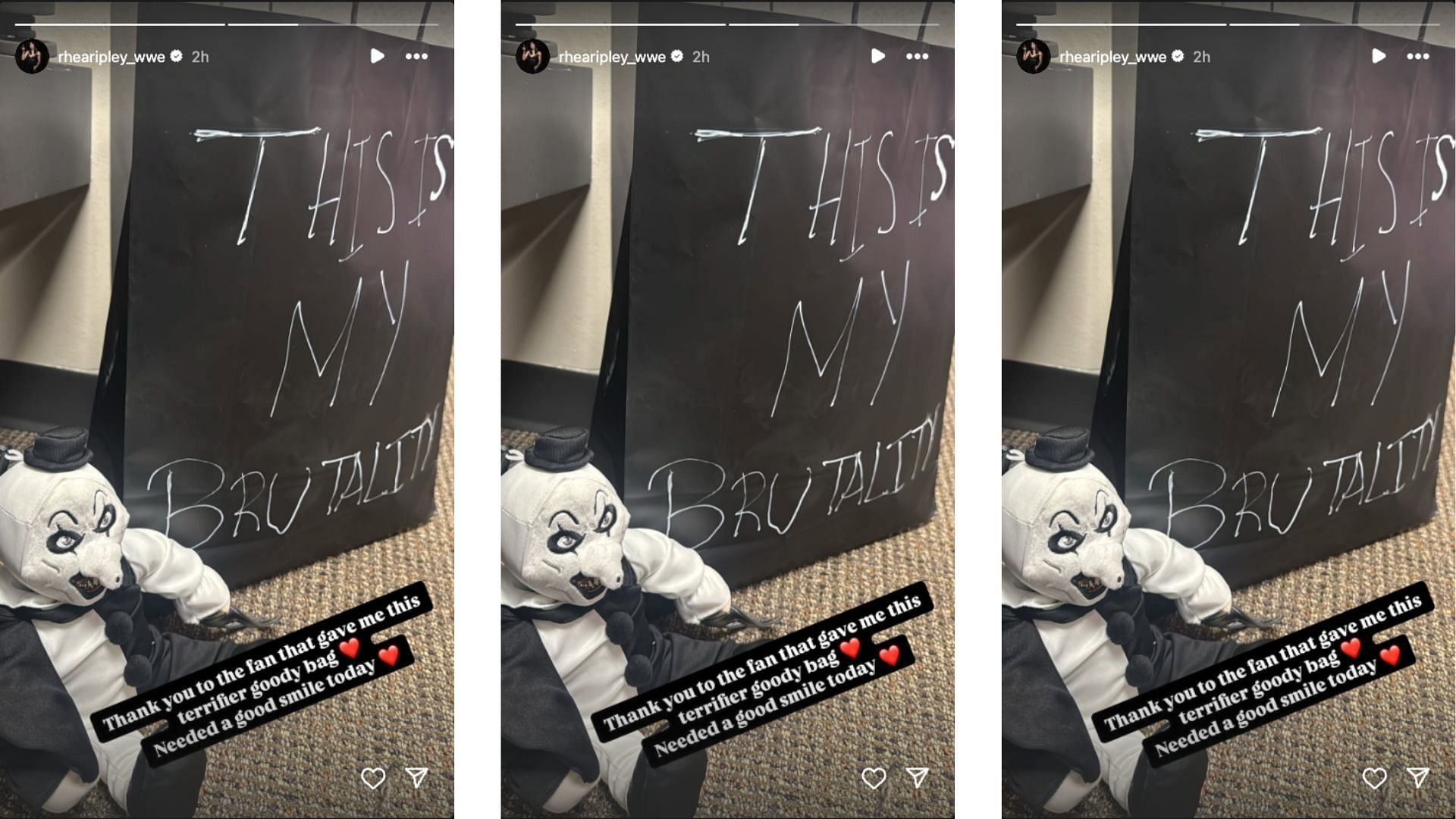 The popular star received a gift ahead of RAW. [Image credit: Rhea Ripley&#039;s Instagram story]