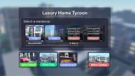 Select your residence in Luxury Home Tycoon (Image via Roblox)