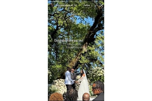 Kristin Juszczyk drops 3-word message as Brandon Aiyuk and Rochelle get married, Credits: Instagram/kristinjuszczyk