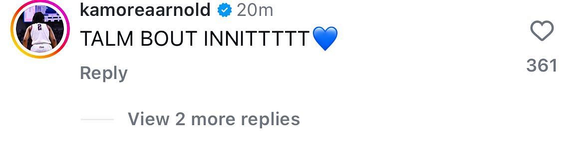 KK Arnold gets hype about Serah Williams&#039; commitment to UConn (IG/serahh.w)