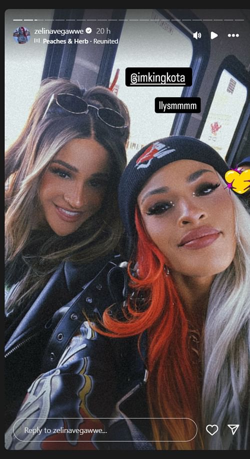 Zelina Vega and Dakota Kai pose for a selfie. [Photo credits: Vega's Instagram Story]