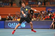 Pete Sampras playing at the International Premier Tennis League in 2014 - Source: Getty