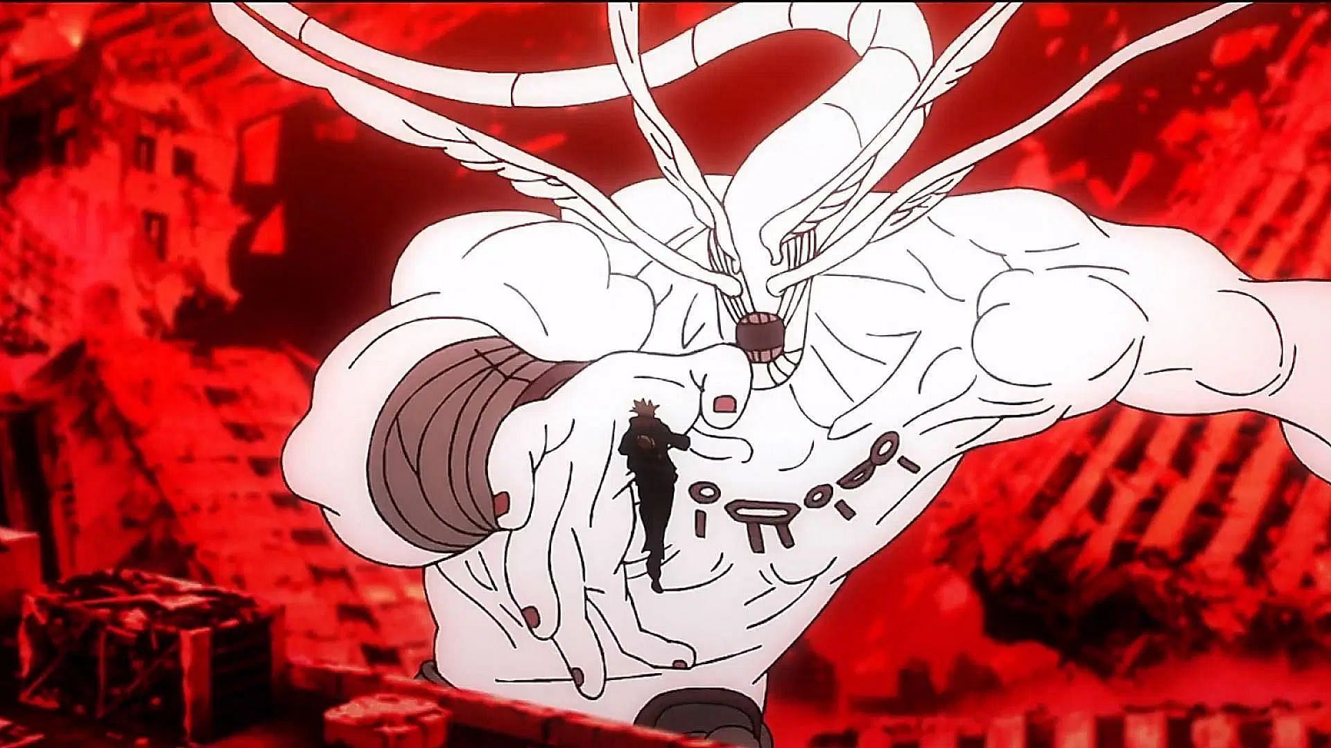 Sukuna vs. Mahoraga in Jujutsu Kaisen season 2 (image via MAPPA)