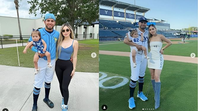 Rays' Jonathan Aranda drops 1-word reaction as wife Milka soaks up the sun in olive green swimsuit