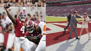 Nick Saban’s daughter Kristen drops 1-word reaction to Tyler Booker bear-hugging Jalen Milroe after Cowboys pick him